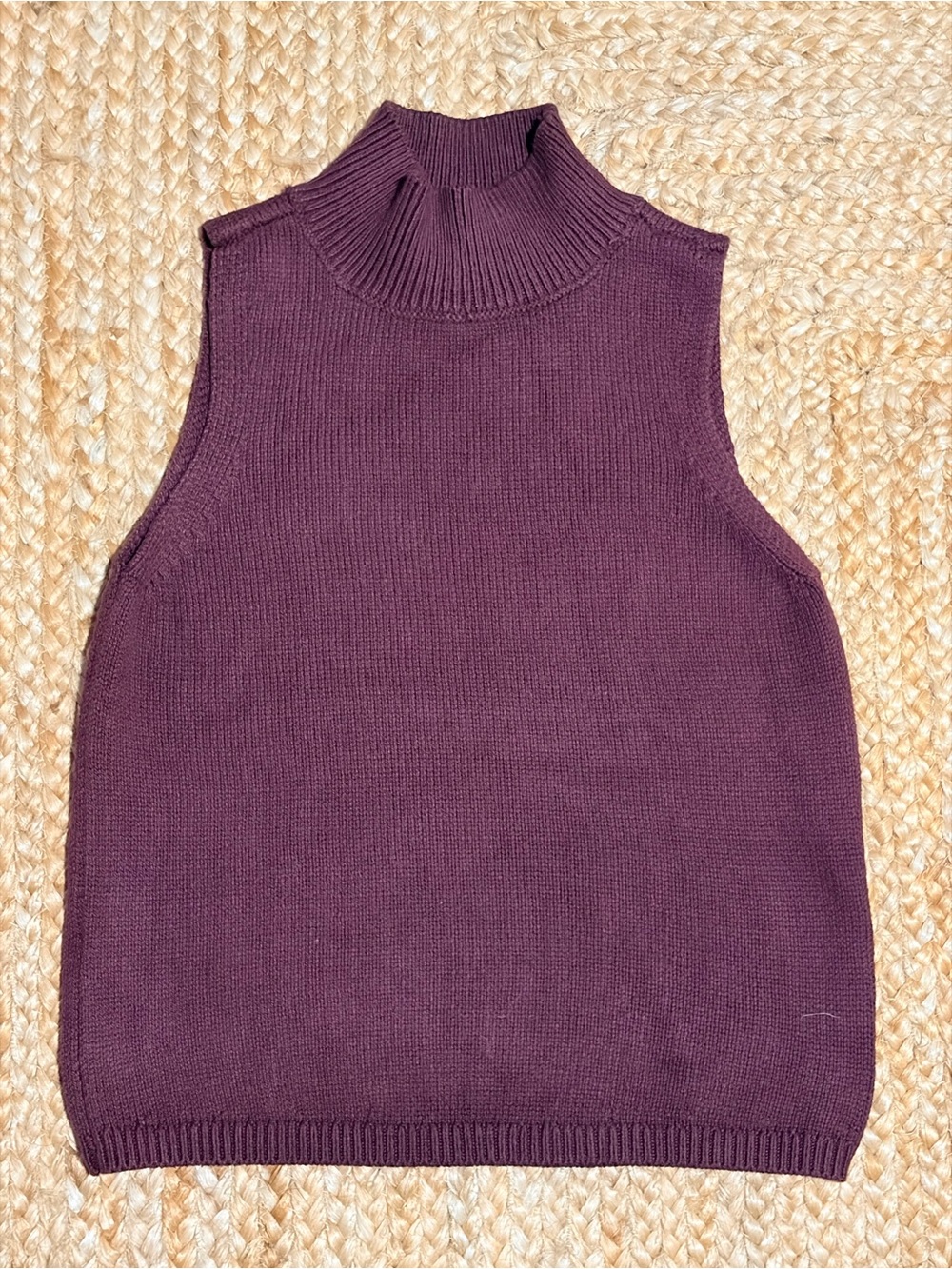 LOFT Sleeveless Turtleneck Sweater - Plum